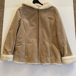 Sonoma Ladies Suede/faux fur coat Size XL